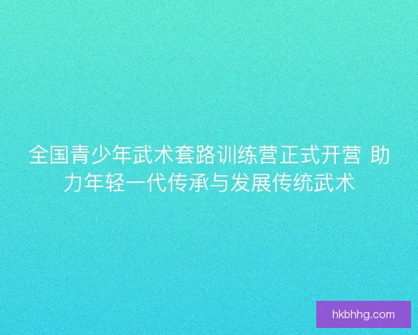 全国青少年武术套路训练营正式开营 助力年轻一代传承与发展传统武术